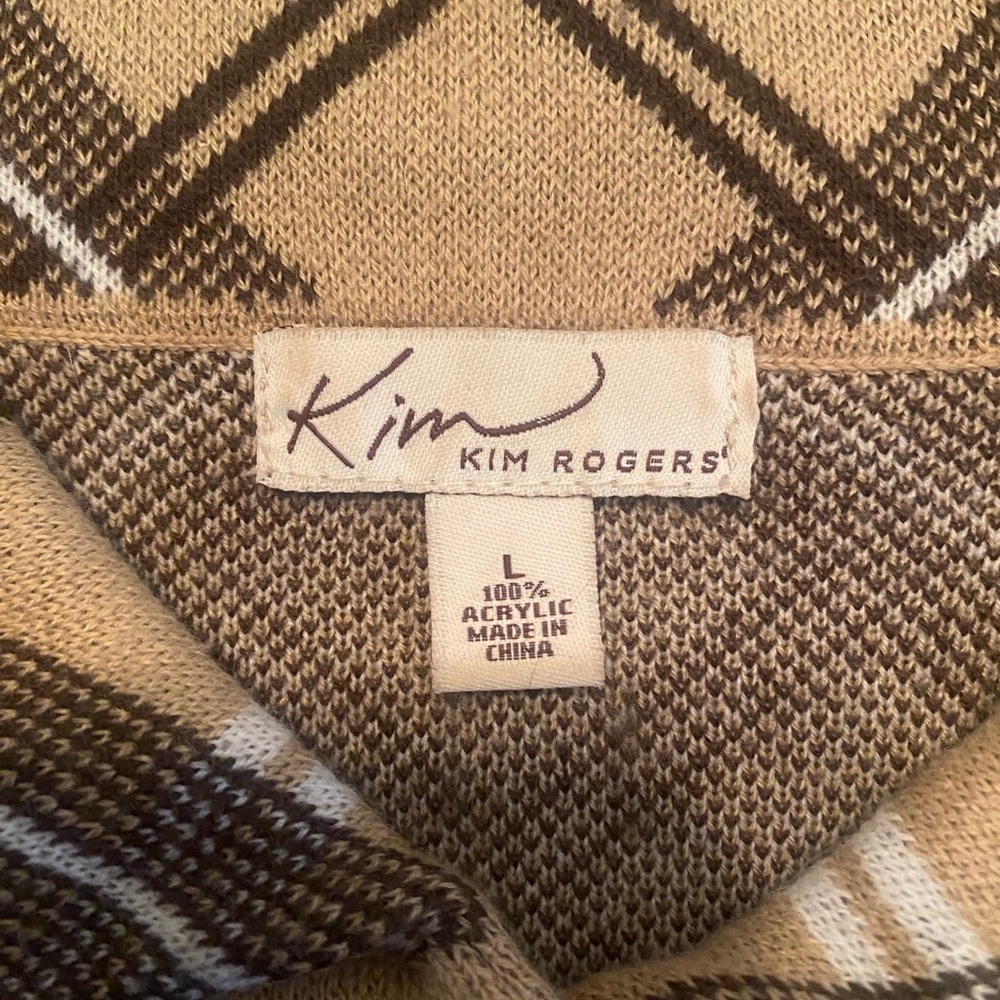 Women's Kim Rogers Plaid 3/4 Sleeve‎ Sweater Jacket - Picture 4 of 7
